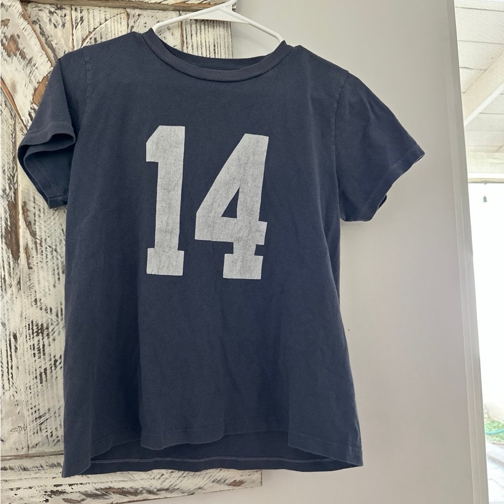 Brandy Melville Blue and White Short Sleeve Tee
